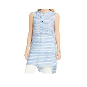 Vince Camuto Womens Sleeveless Blue & White Striped Tunic/Dress M Chic Casual